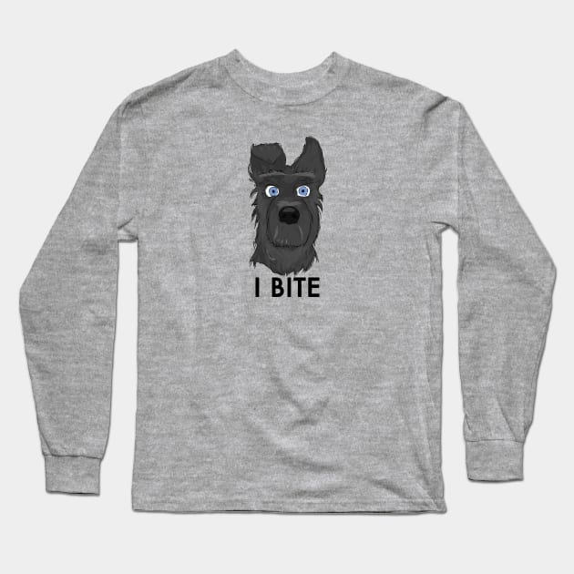 I Bite (Chief in Isle of Dogs) Long Sleeve T-Shirt by Kinowheel